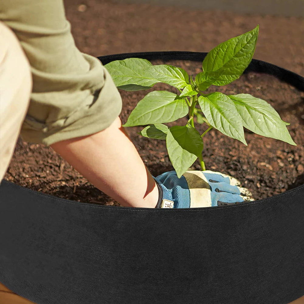 fabric round planter pot