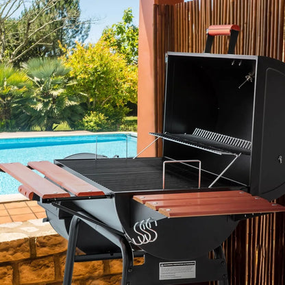 Barrel Charcoal Grill with Side Table