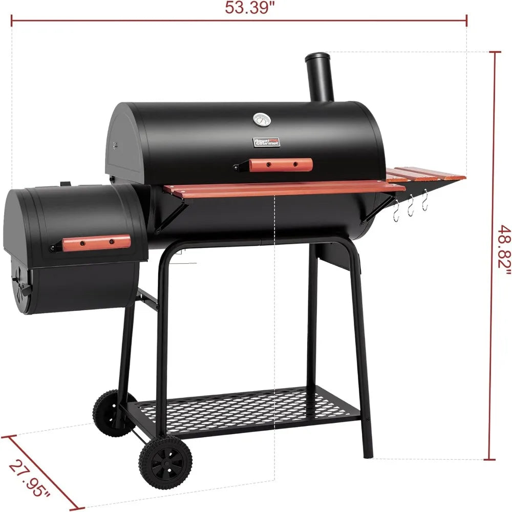 Barrel Charcoal Grill with Side Table