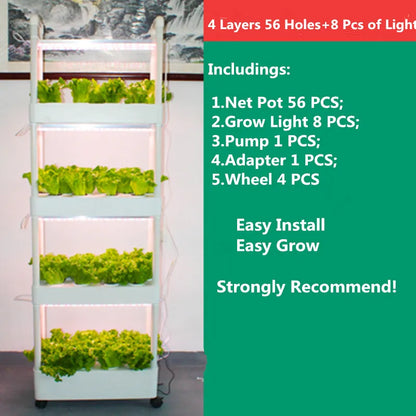 hydroponics growing system kit with led growing lights