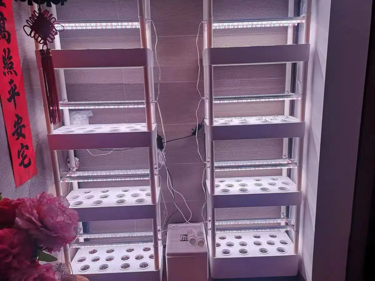 hydroponics growing system kit with led growing lights