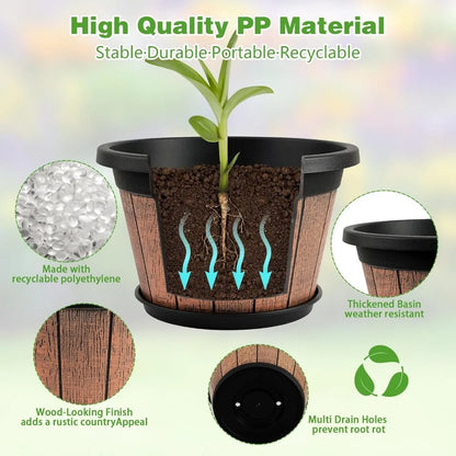 10 inch plastic plant pot - 4 pack