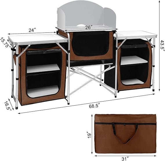 Aluminum Portable Camping Kitchen Table