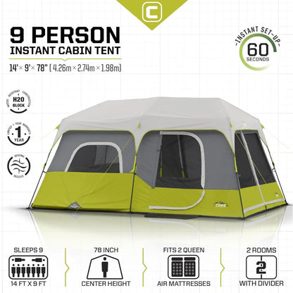 9 Person Instant Cabin Tent -  14' x 9'