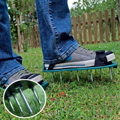 gardening shoe aerator lawn cultivator nail tool