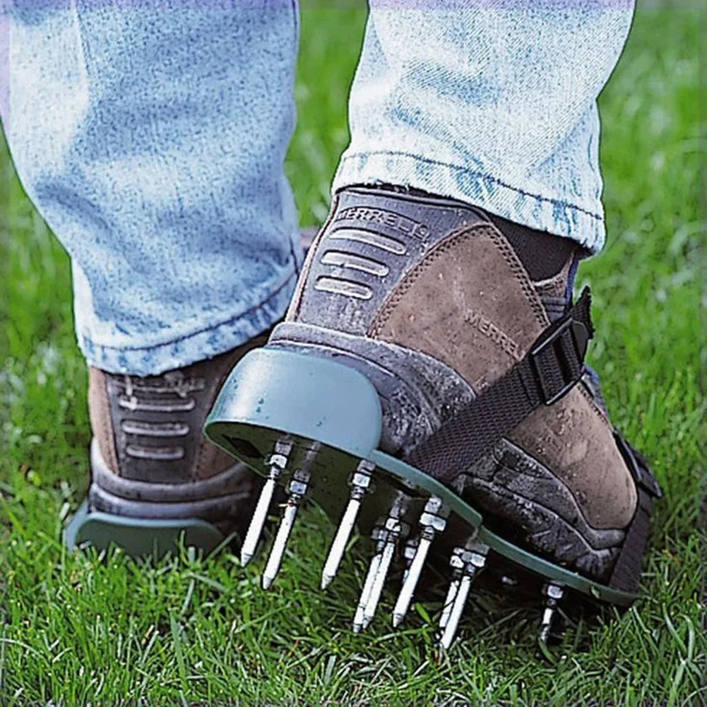 gardening shoe aerator lawn cultivator nail tool