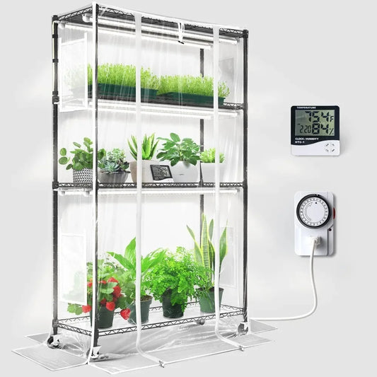 mini greenhouse with led grow light