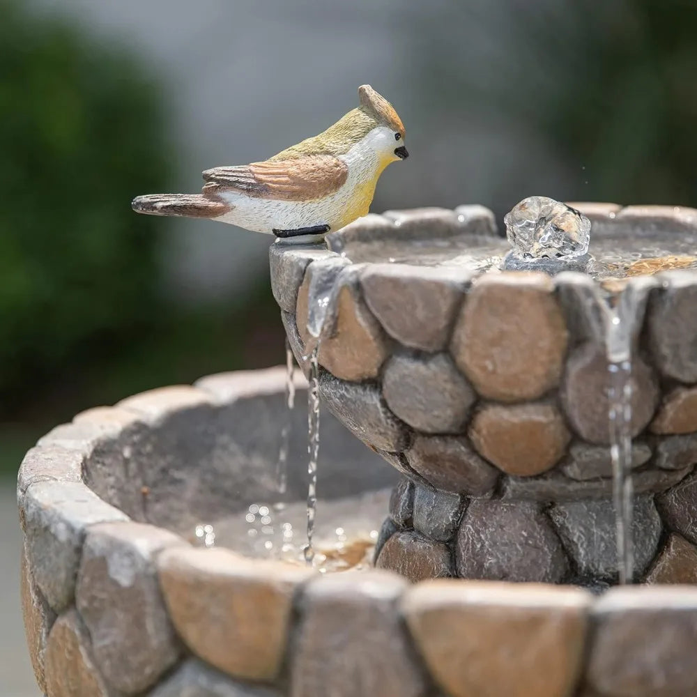 outdoor 2 tier water fountain