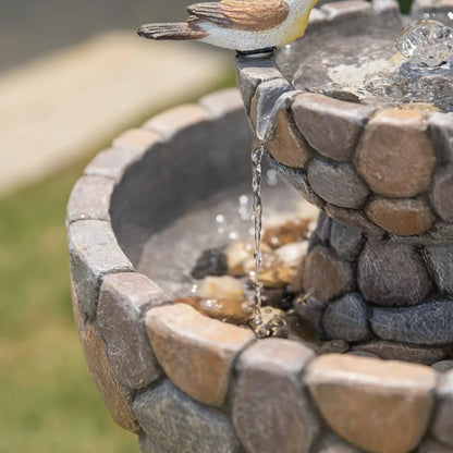 outdoor 2 tier water fountain