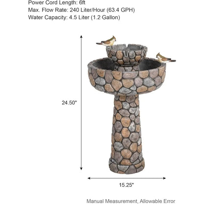 outdoor 2 tier water fountain