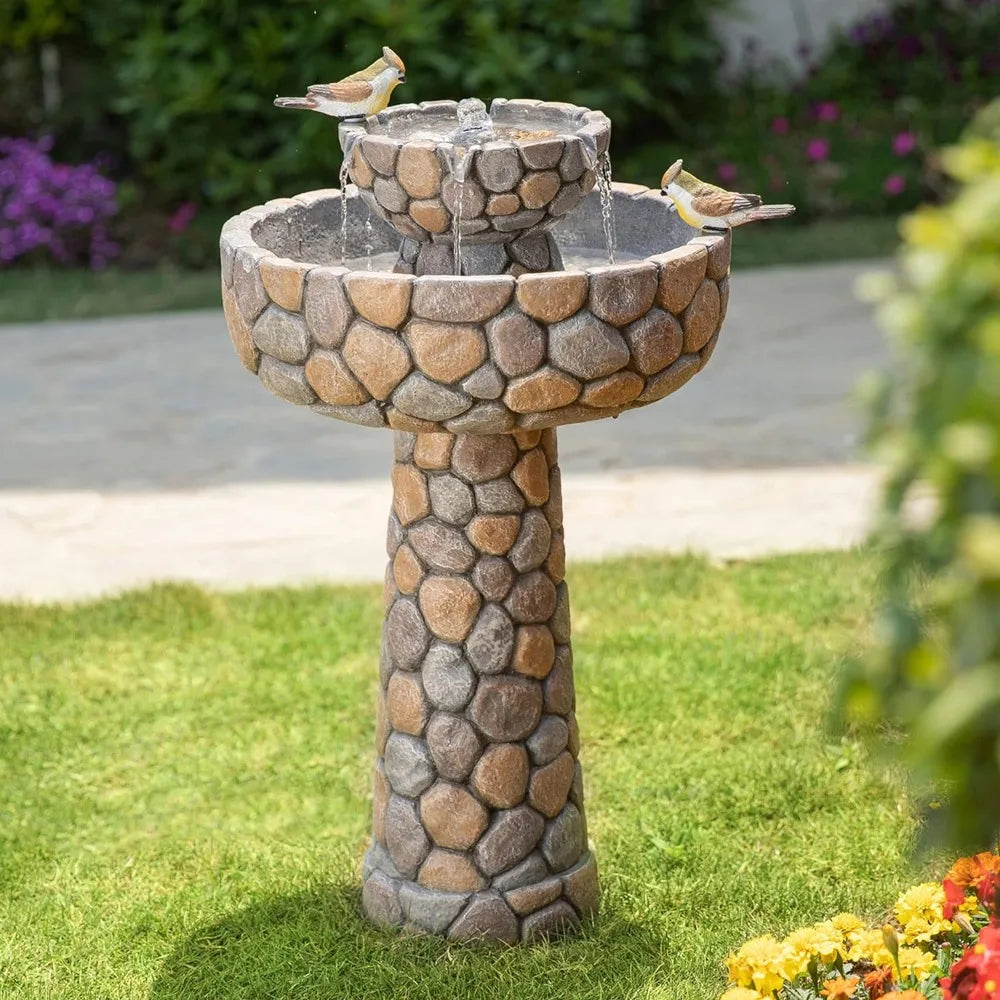 outdoor 2 tier water fountain