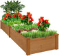 outdoor wooden raised garden bed