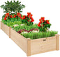 outdoor wooden raised garden bed