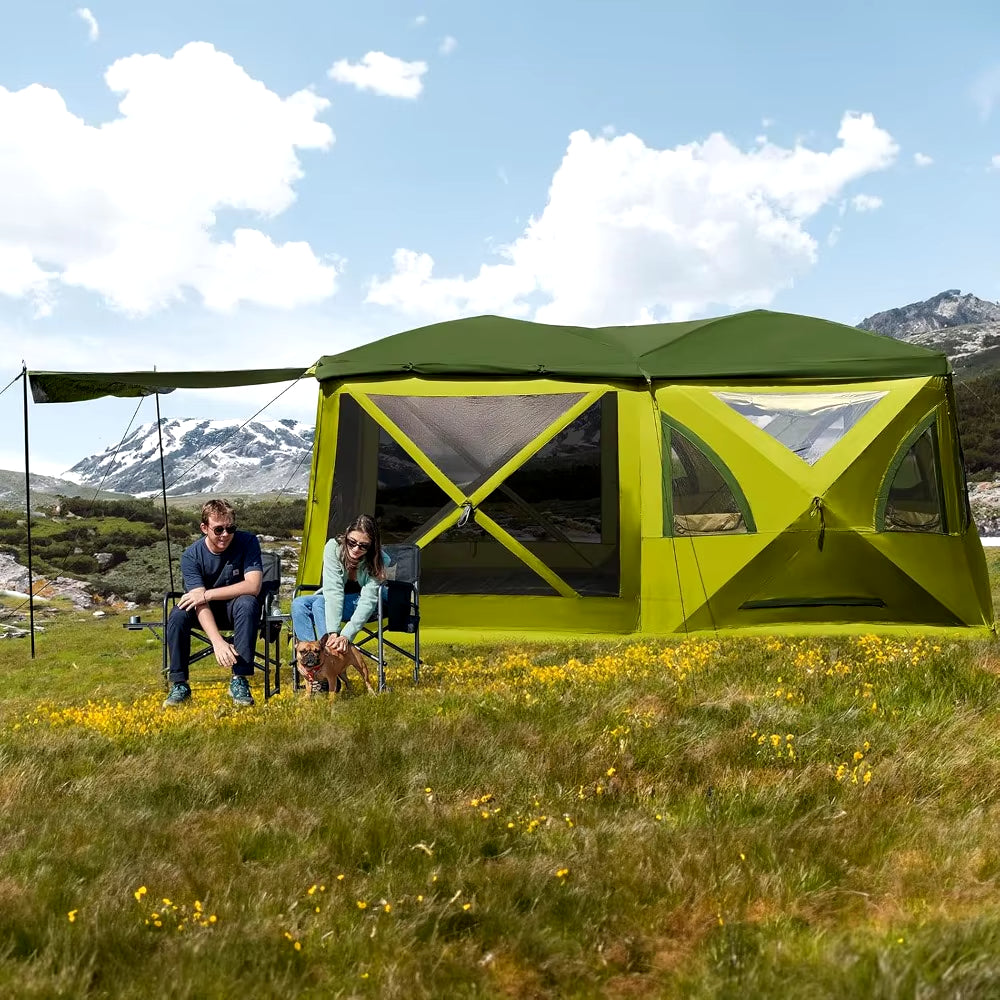 Instant Pop Up Center Pivot Tent - Green