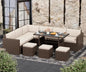 7 piece sectional sofa with cushions and table