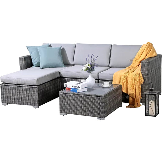 All Weather Grey Outdoor Patio Set 5 piece