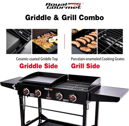 4 Burner Propane Gas Grill & Griddle Combo