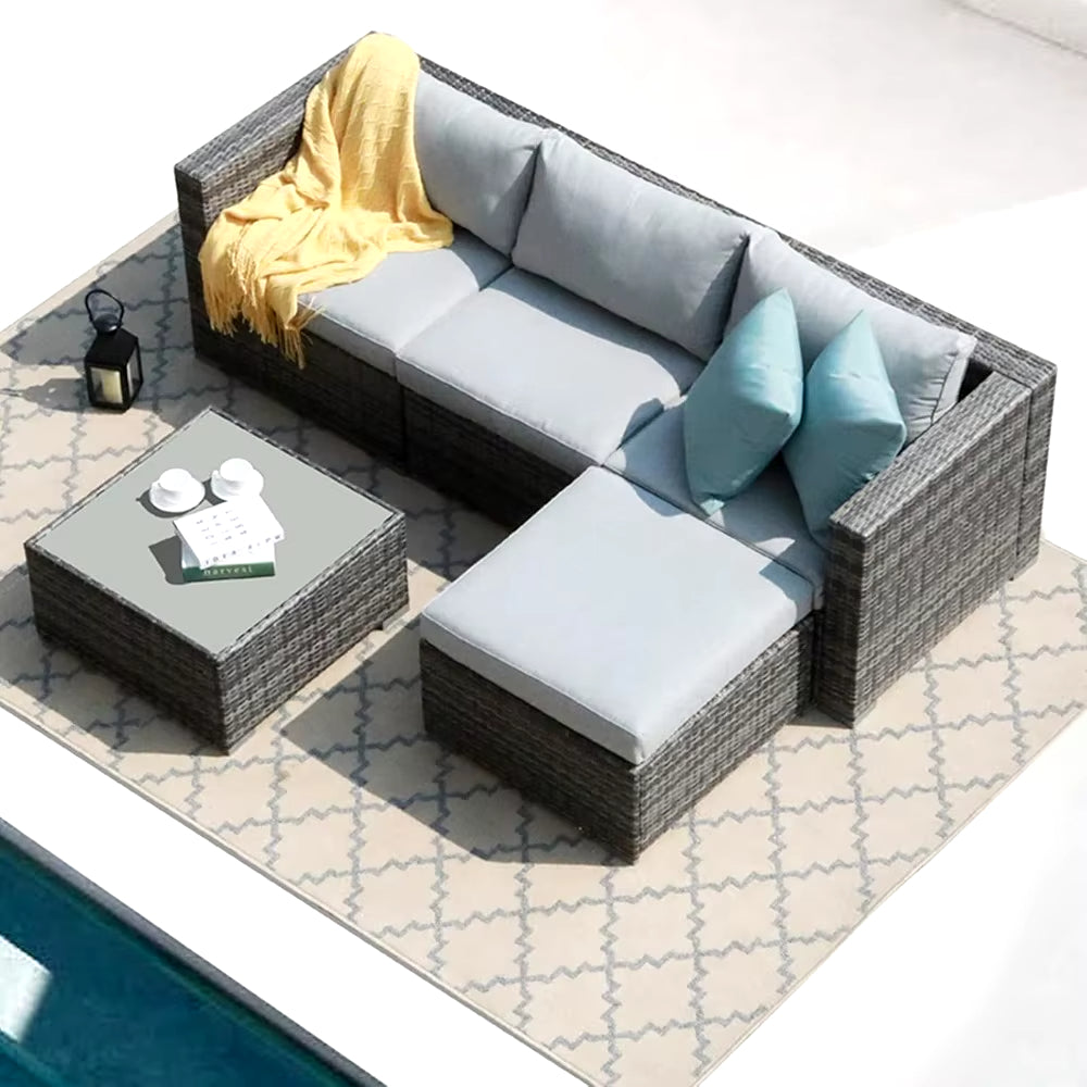 All Weather Grey Outdoor Patio Set 5 piece