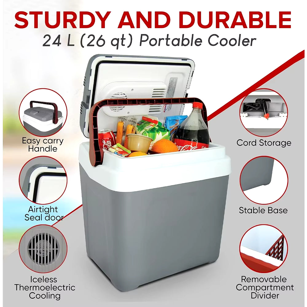 Camping Electric Portable Cooler Plug 25L