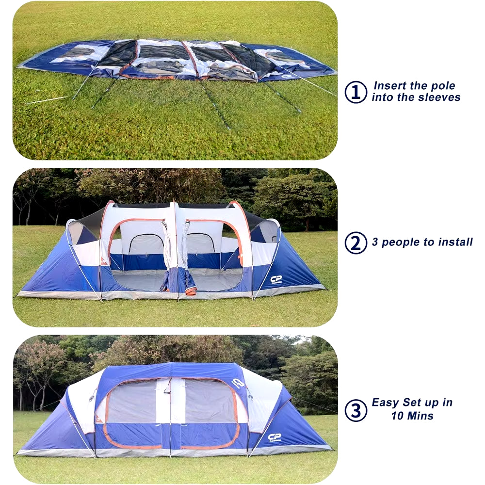 12 Person , 2 Room Family Cabin Tent