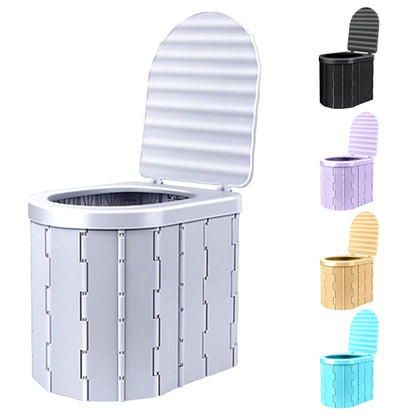 Folding Camping Travel Toilet with Lid