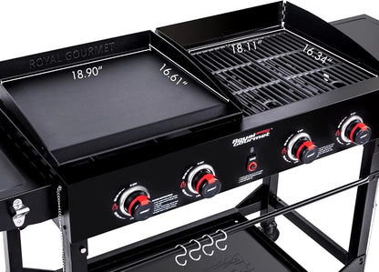 4 Burner Propane Gas Grill & Griddle Combo