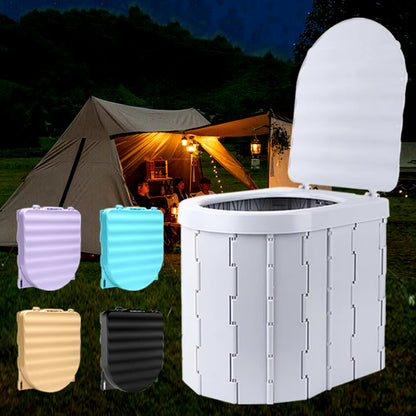 Folding Camping Travel Toilet with Lid