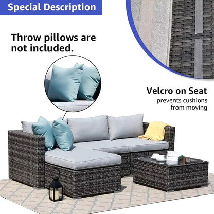 All Weather Grey Outdoor Patio Set 5 piece