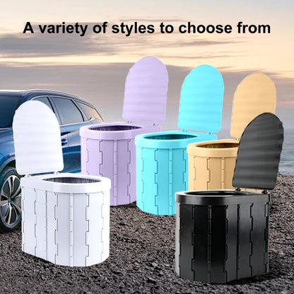 Folding Camping Travel Toilet with Lid