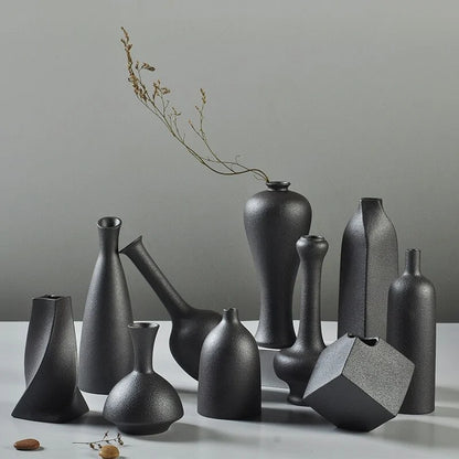 black glaze vase